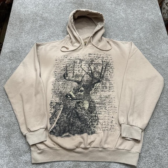 Buckhorn River Beige XL Hoodie Nature Buck Hunter Outdoor Pullover - Picture 1 of 8